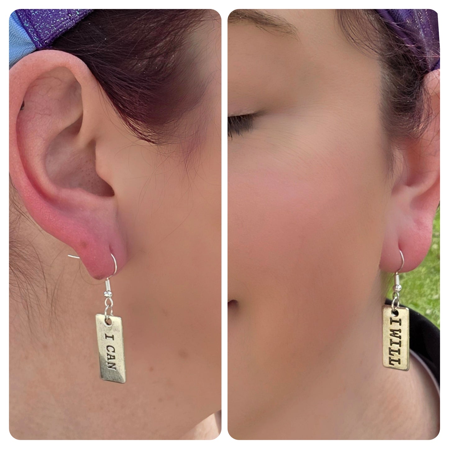 "I Can, I Will." Sterling Silver Hook Earrings