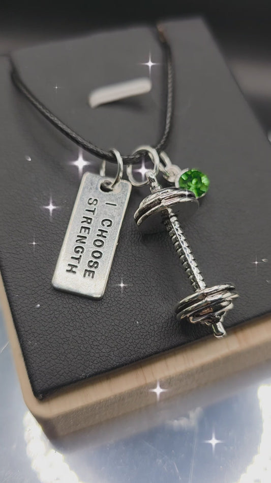 Large barbell: Strong AF Necklace