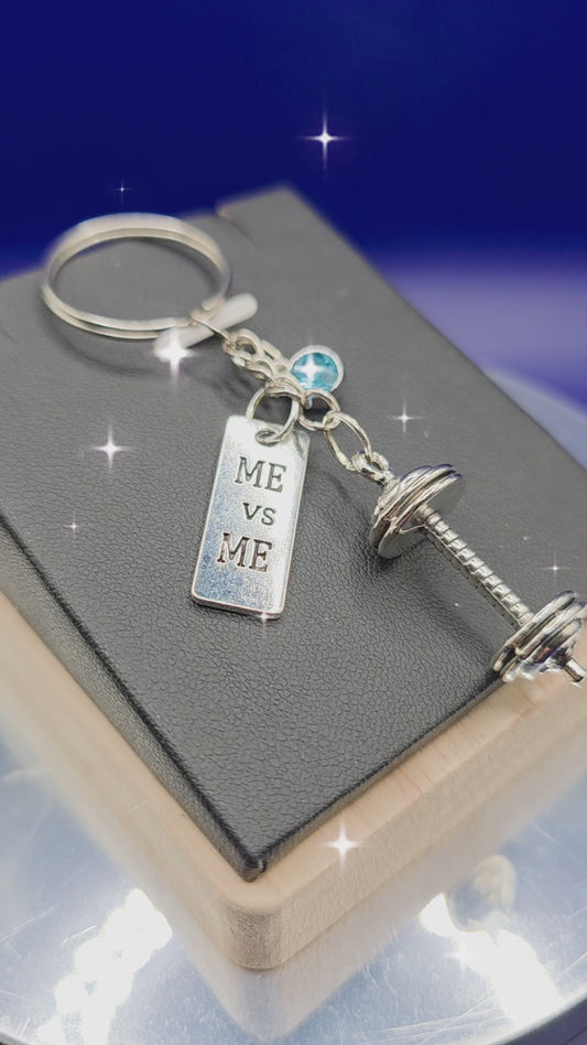 Large Barbell Keychain