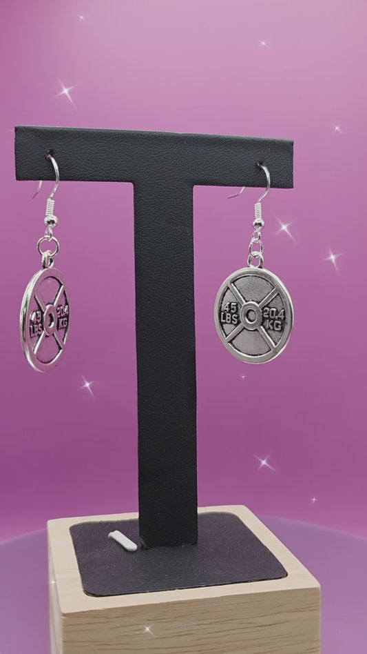 45 LBS Plate Sterling Silver Hook Earrings