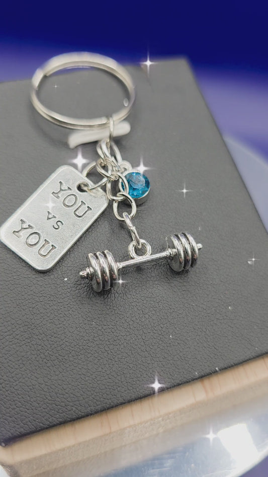 Small Barbell Keychain